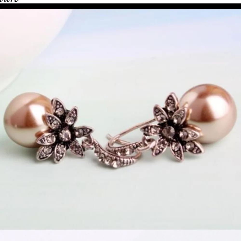 Gorgeous Vintage Champagne Pearl Earrings - Picture 5 of 11